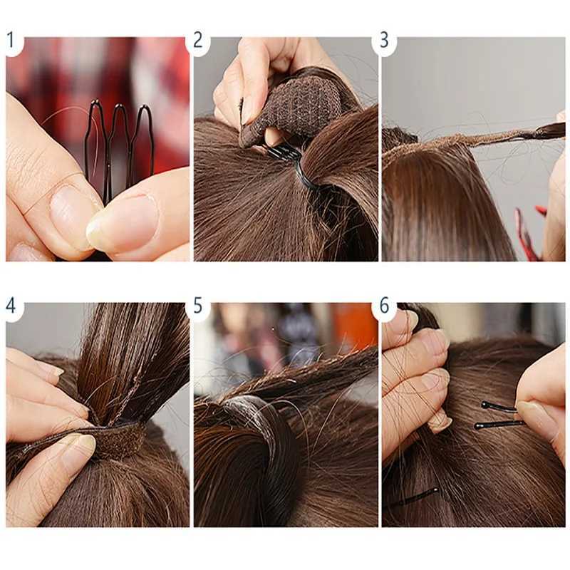24Inch Synthetic Long Kinky Curly Ponytail Wrap Around Clip in Hair Extension Black Brown Hairpiece for WomenXJ241221