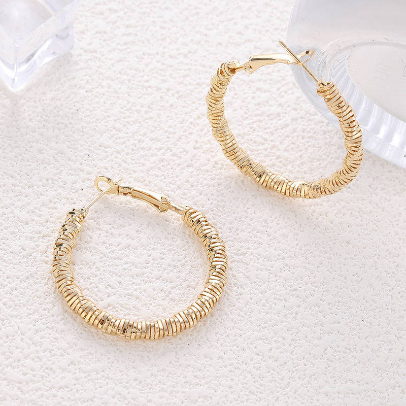 Elegant European Mosaic Hoop Earrings - Stylish and Trendsetting Fashion Jewelry