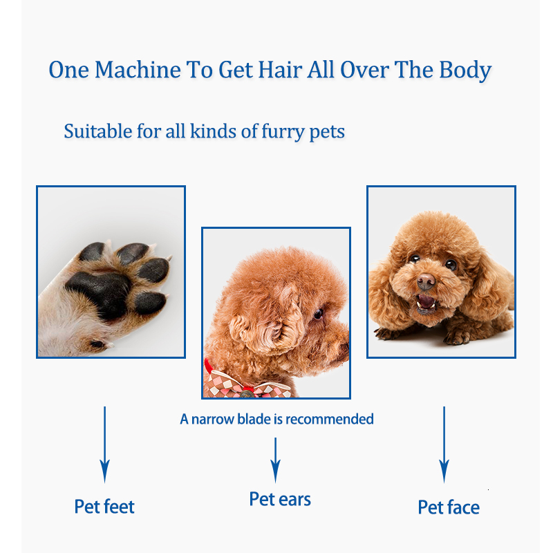 Dog Clipper Pet Electric Hair Clippers Grooming Haircut Trimmer Shaver Set Pets Cordless Rechargeable Professional Low Noice