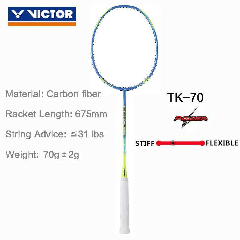 Victor Original Super Light Badminton Paddle Mens and Womens Badminton Paddle 100% Carbon Attack High Tension Tk-66 70W241221