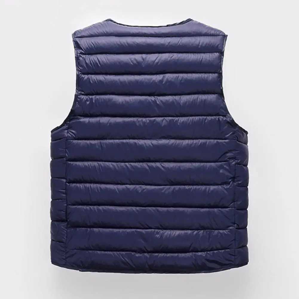 Men Vest Jacket Men Waistcoat Mens Winter V Neck Padded Vest Coat Thick Warm Windproof Single-breasted Cardigan for Casual PlusXJ241221
