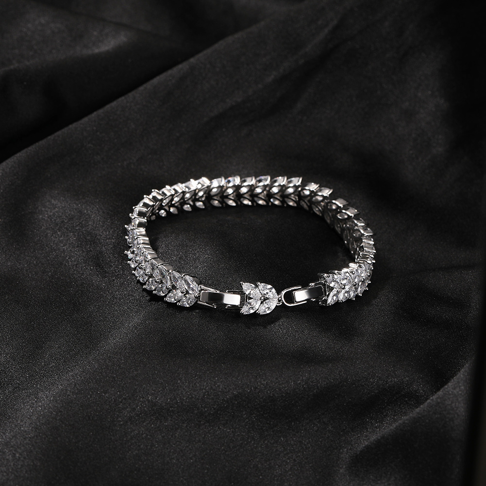 7-8 Inches Length Adjustable Flower Tennis Bracelet Hip-hop Wolf Tide New In Full Diamond Fashion Street Extended Section Personalized Bracelet Bijoux