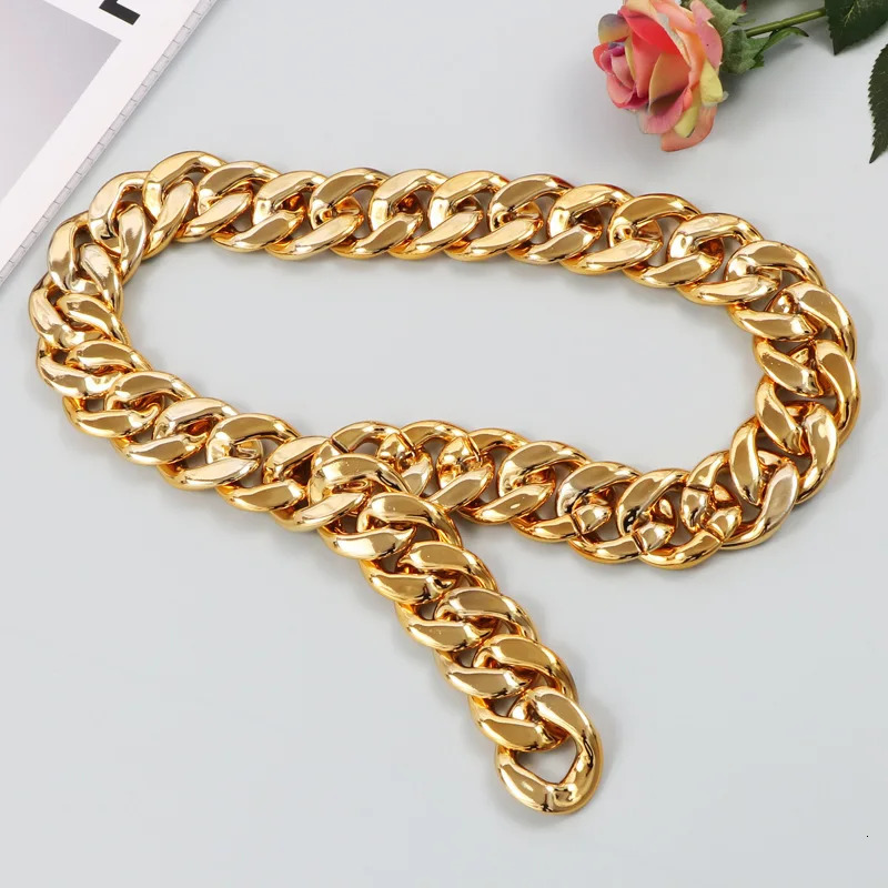 2024 Ladies Belt Punk Exaggerated Chain Belt Women Ladies Fashion Waist Belt Waistband For Dress Jeans Clothing Accessories 241220