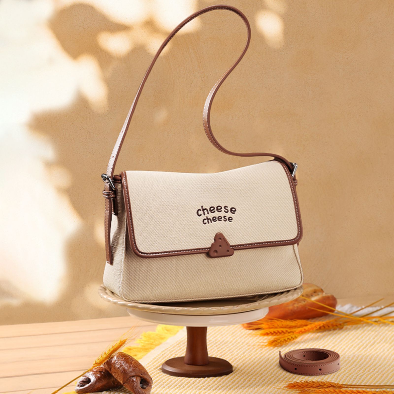 TOUTOU Cheese School Sweet Girl Original Designer Brand Underarm One Shoulder Crossbody Bag Female Handbag Christmas Gift