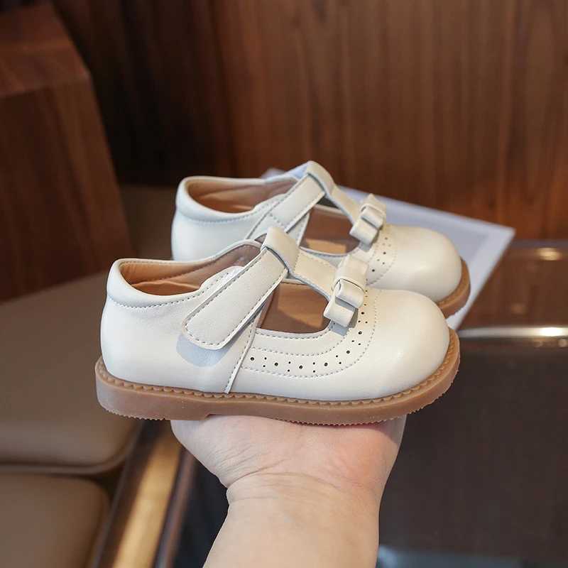Sneakers Childrens Fashion Sandals New Brown Breathable Soft Boys Girls Leather Shoes White Fashion Flat Non-slip Kid Baby Single Shoes H241221