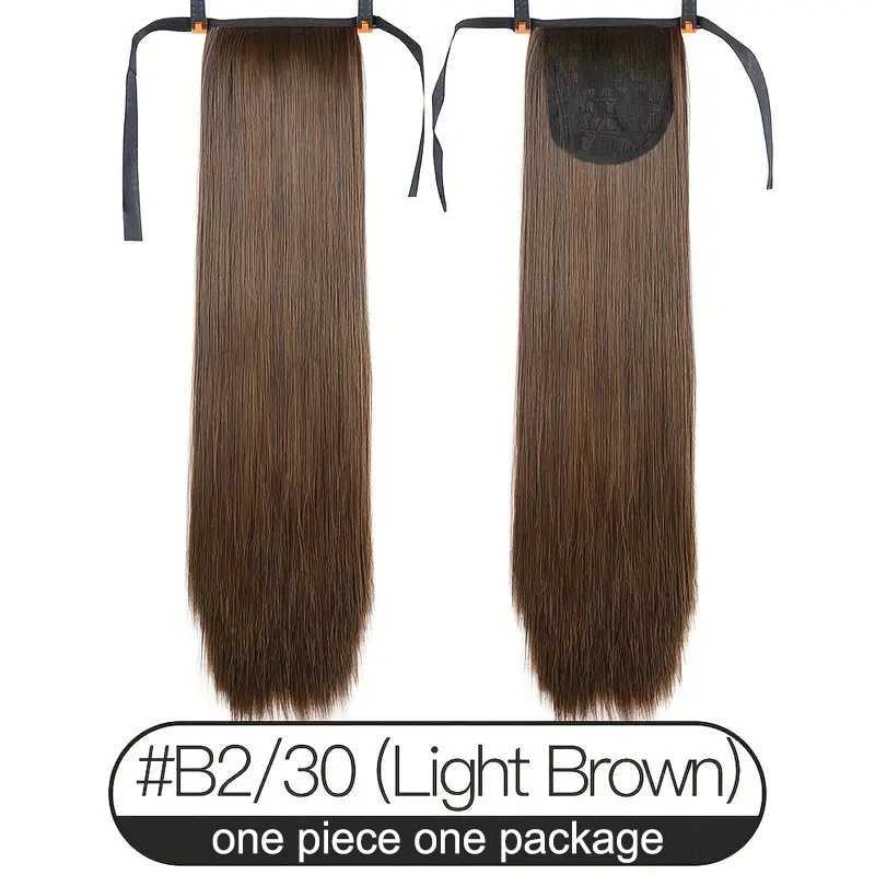 18 inches ribbon wear synthetic ponytail straight style tie up ponytail hair extensionXJ241221