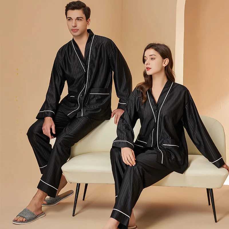 Womens solid color pajamas set couples lounge pajamas set womens pajamas two-piece set mens pajamas 3XL W241221