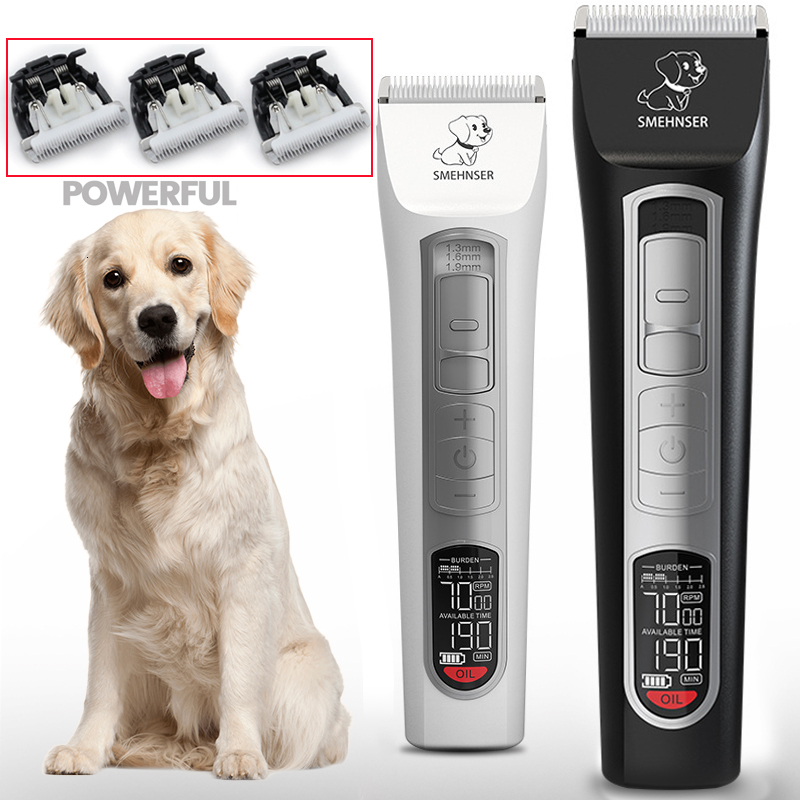 Professional High Power Dog Hair Cutter Low Noise Pet Trimmer Grooming Clippers With Guard Combs For Animals