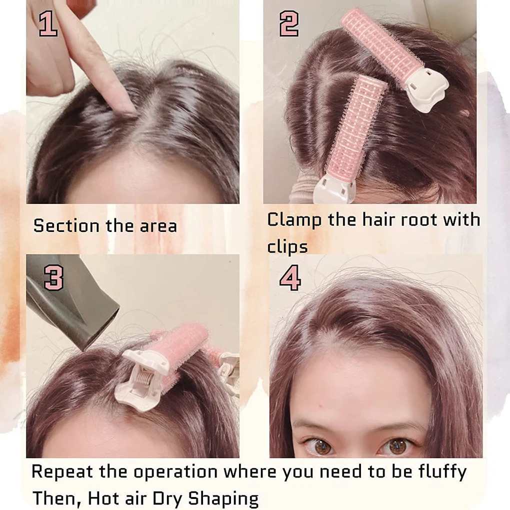 2/5PCS Hair Root Fluffy Clips Bangs Hairstyling Hairdressing Hairpins Lazy Curly Tube Portable Travel Washable Curlers Rollers 241220
