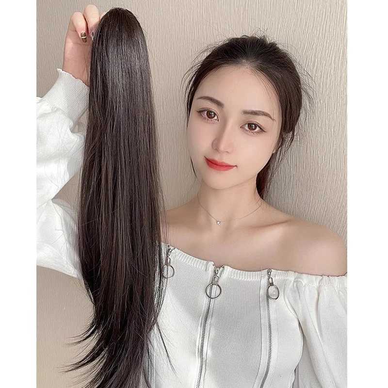 MSTN Synthetic Long Wavy Straight Ponytail Claw Clip Hair Extensions Ladies Ponytail Extensions Ponytail Hair AccessoriesXJ241221