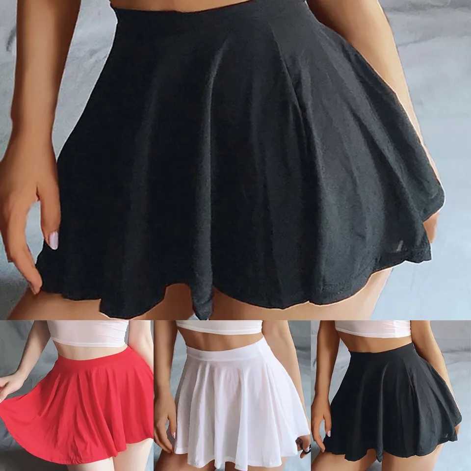 Women Sexy Pleated See Through A-Line High Waisted Come Skirt Lingerie Sheer Skirts Casual Thin Simple Womens Mini SkirtXJ241221