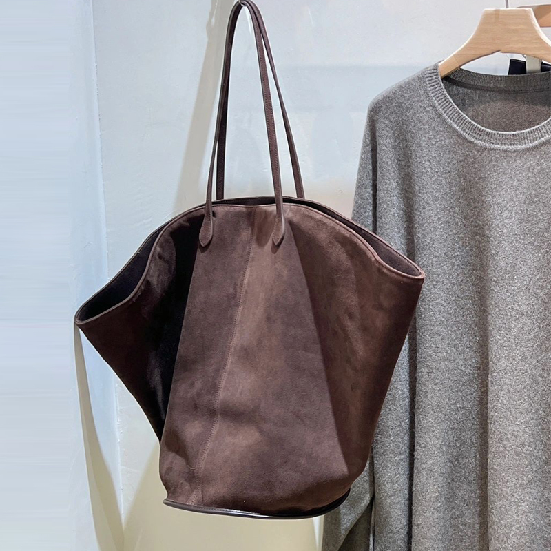 Faux Suede Frosted Tote Bags For Women Designer Handbags And Purses 2023 New In Vintage Large Capacity Shoulder Bucket