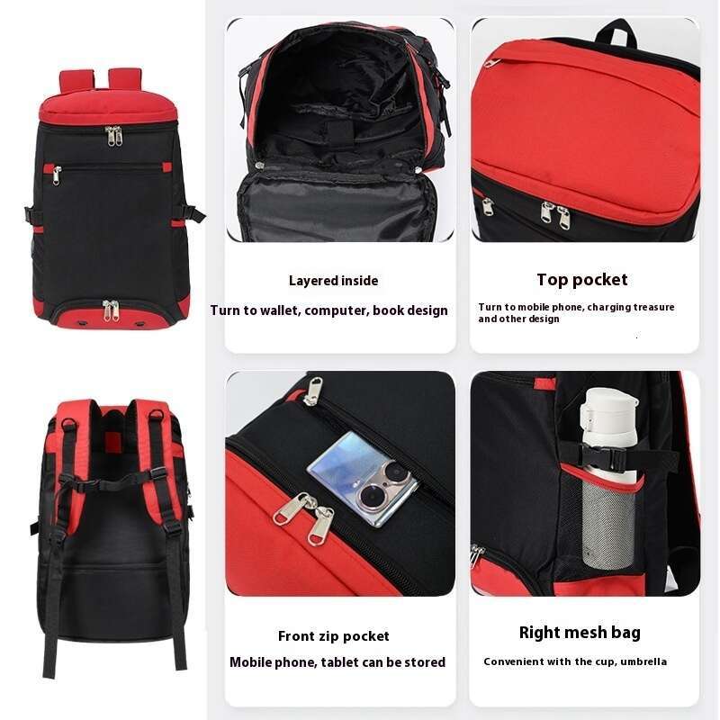Multi Functional Badminton Bag, Large Capacity Backpack, Men's And Women's 3-Pack Tennis Racket Bag