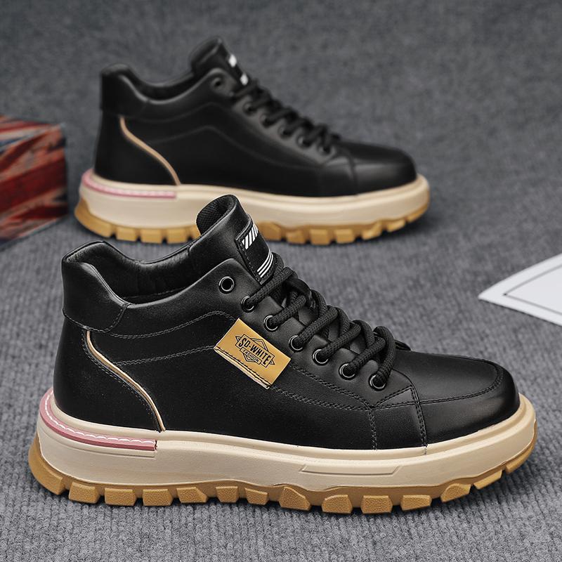 Men Boots Fashion Shorts Boots Thick Sole Versatile Triple Black Beige Brown Free shipping