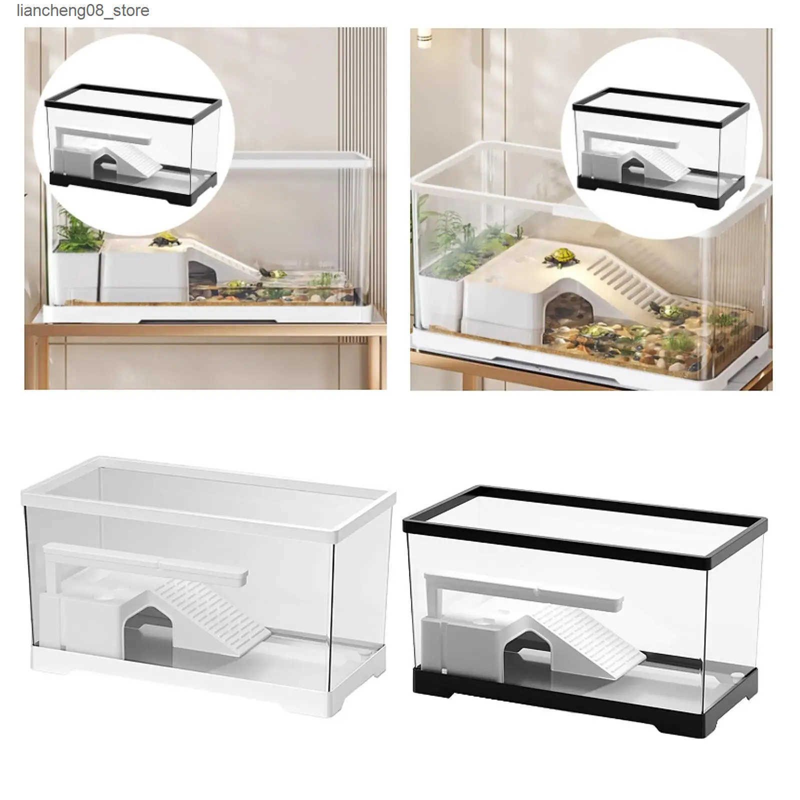 Other Pet Turtle Tank Aquarium Hideout Terrapin Breeding Tortoise Enclosure Starter Turtle Habitat Interior Decoration for Reptile Habitat L240910