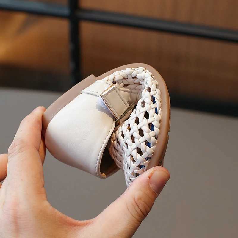 Sneakers Girls Artificial Leather Shoes 2024 Summer New Children Hollow Casual Sandals Kids Fashion Shoe H241221