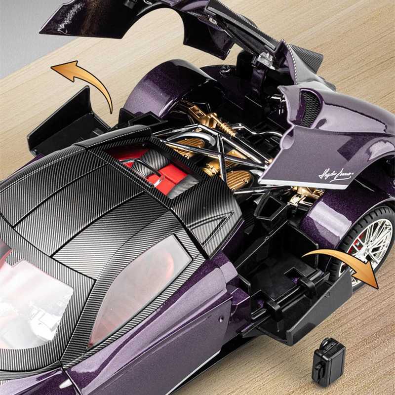 1 18 Pagani Huayra Dinastia Alloy Racing Car Model Diecasts Metal Toy Sports Car Model Simulation Sound and Light Childrens GiftXJ241221
