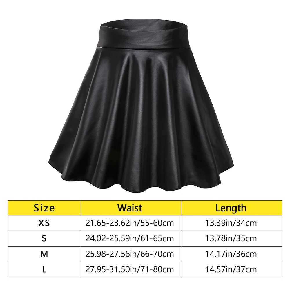 Women Faux Leather Short Skirts High Waist Elastic Mini Short Skirt ltipurpose For Skater Work NightclubXJ241221