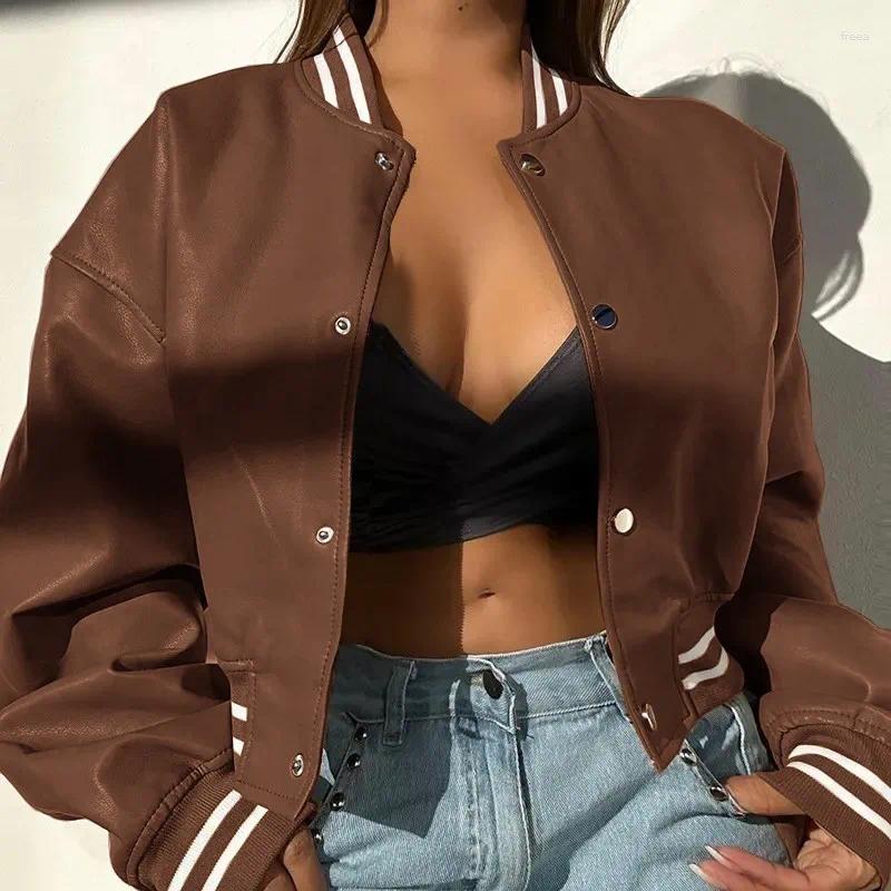 Women's Jackets Elegant And Handsome Women Coat 2025 Autumn/Winter Long Sleeve Royal Sister Wind Motorcycle Fashion PU Leather Jacket Small
