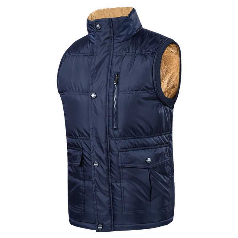 7XL Plus Size Men Warm Winter Vest Autumn Outdoor Windproof Thicken Vest Jacket Male Fleece Warm Sleeveless Slim Fit WaistcoatXJ241221