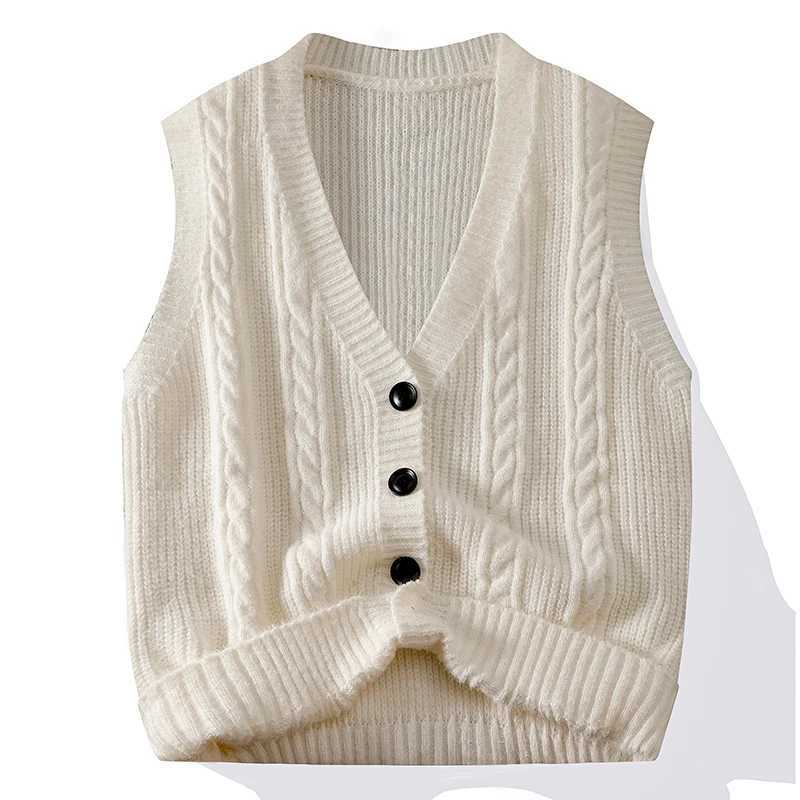 Simple Chic Loose Casual Vest Waistcoat V Neck Knitted Sweater Jacket Striped Sleeveless Oversize Thicken Men Clothing Coat TopsXJ241221