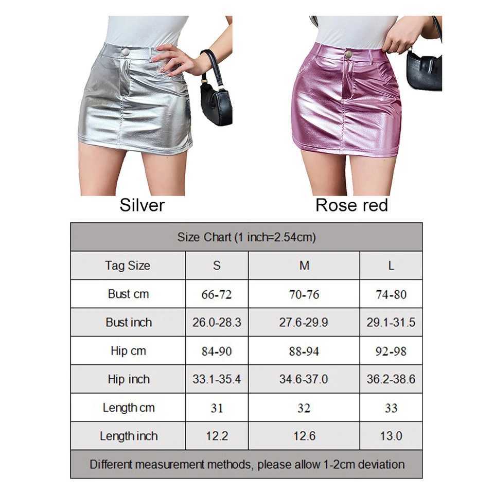 Summer Short Skirt Reflective Shiny Patent Leather Mini Skirts For Women High Waist A Line Short Sexy Y2K ClothesXJ241221