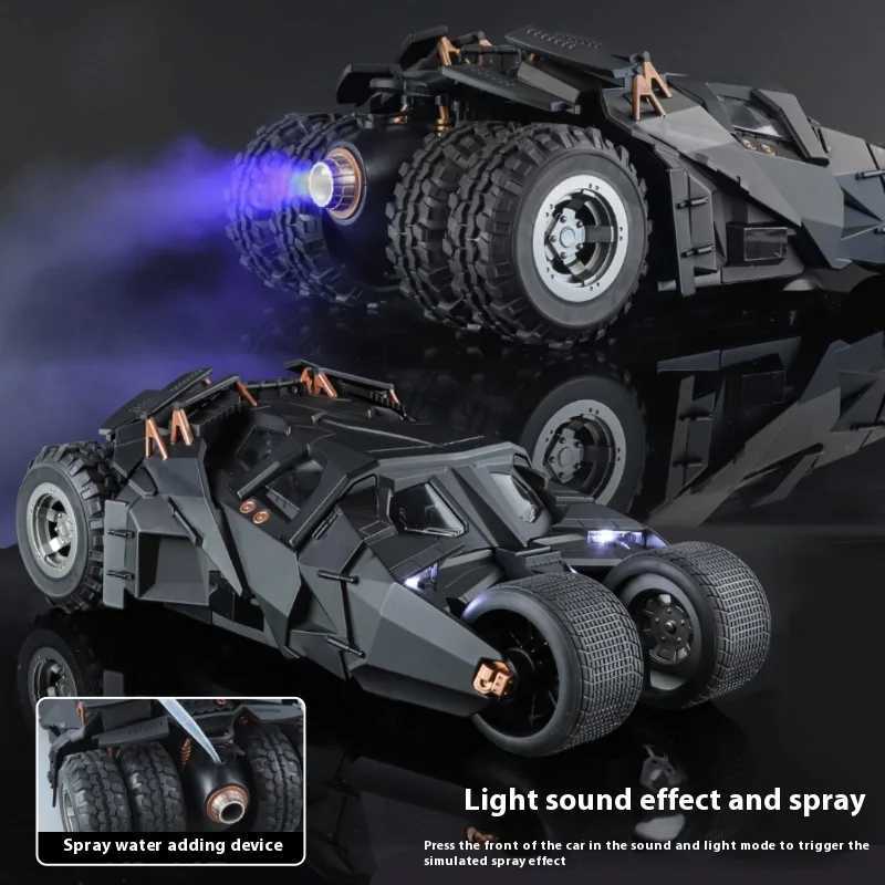 1 18 Batmobile Tumbler Alloy Metal Car Diecast Toy Vehicle Car Model Sound Light Slide Spray Truck Toys For Kids Birthday GiftXJ241221