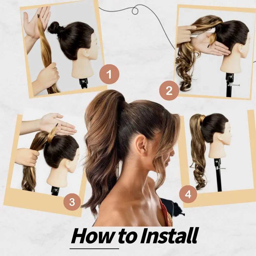 25 Ponytail Extensions Flexible Wrap Around Ponytail Hair Extensions Platinum Long Wavy Synthetic Ponytail for Women Party UseXJ241221