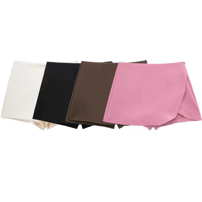 TR Womens Skirt Shorts 2024 Autumn Ladies Fashion Casual High Waist Ele Beige Black Brown Pink Zip Up Skirt Pants FeXJ241221