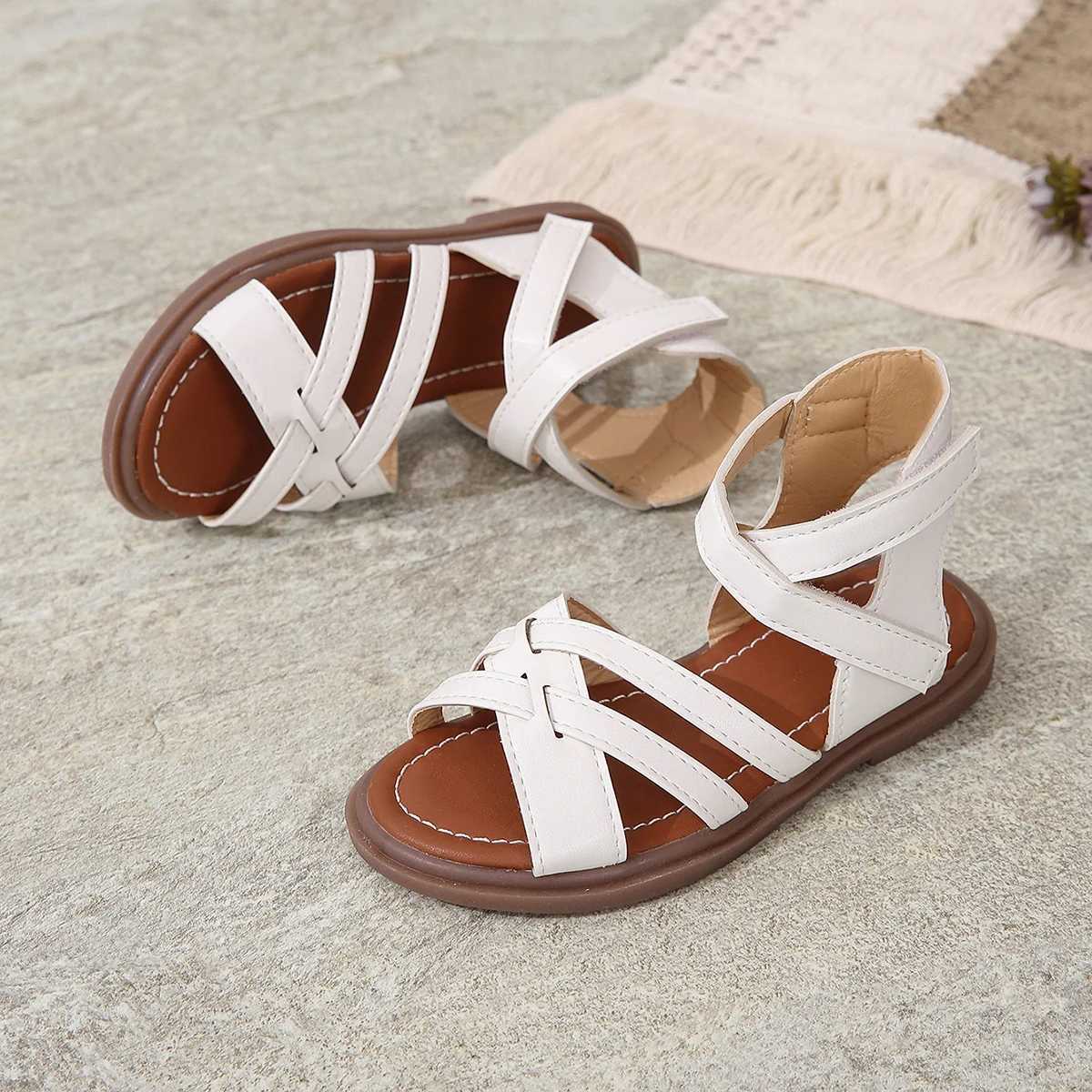 Sneakers Girls sandals new summer medium and large children princess shoes baby soft sole H241221