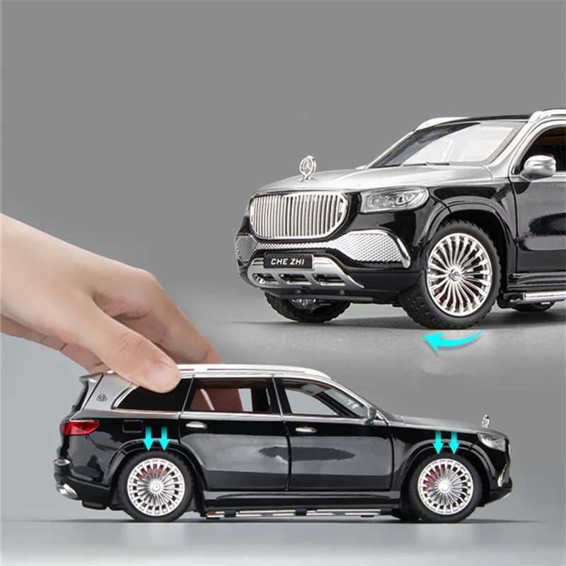 1 24 Maybach GLS GLS600 Alloy Luxy Car Model Simulation Diecasts Metal Toy Vehicles Car Model Sound and Light Childrens Toy GiftXJ241221