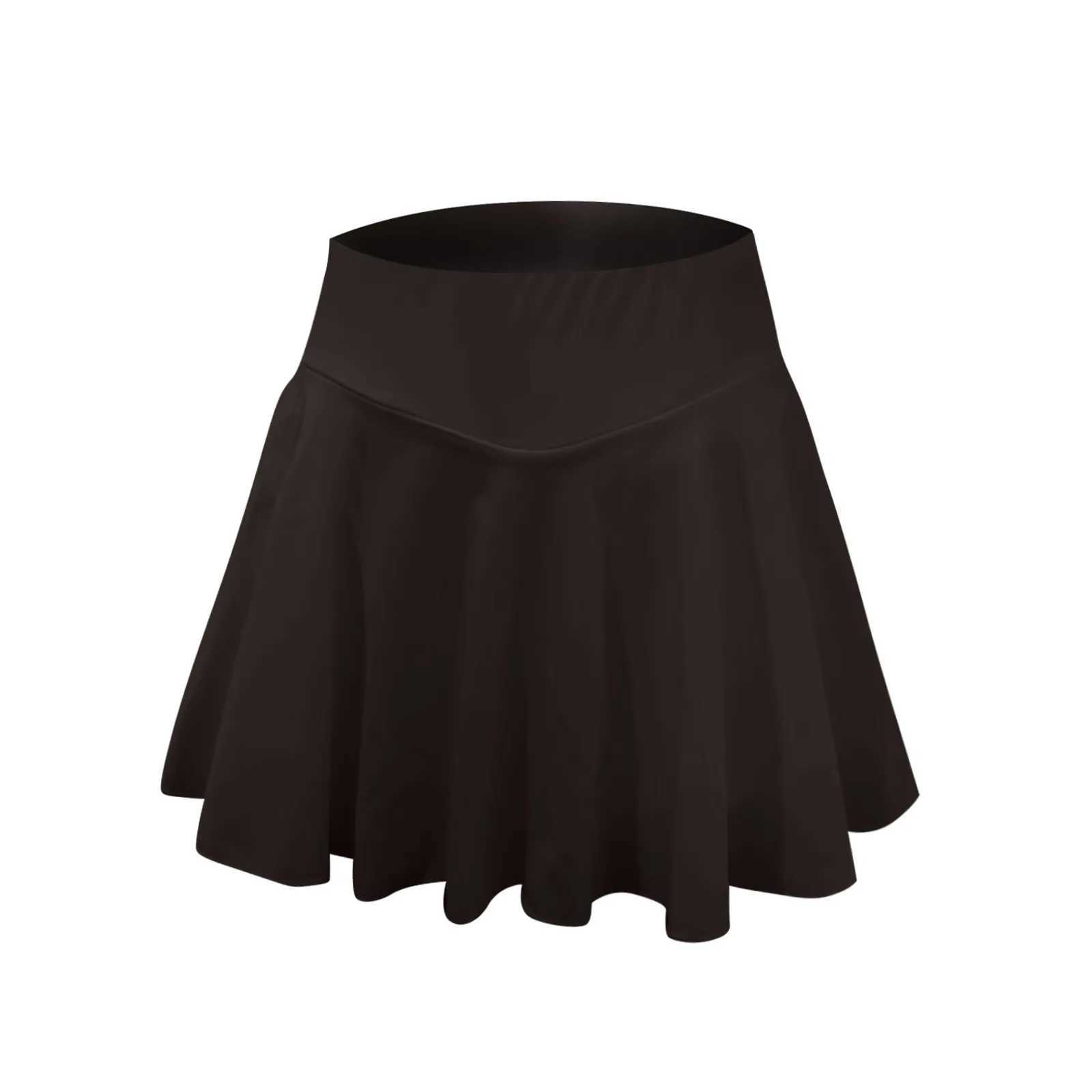 Summer Women Sprints Tennis Dance Fitness Short Skirts Youthful Quick Drying Solid Fe Lining High Waist Mini Skirts ShortsXJ241221