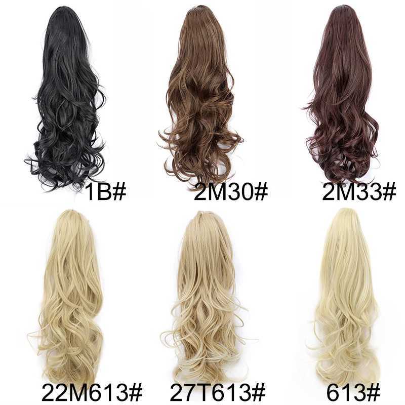 22Inch Synthetic Long Wavy Layered Ponytail Hair Synthetic Drawstring Ponytail Clip in Hairpiece Black Curly Ponytail for WomenXJ241221