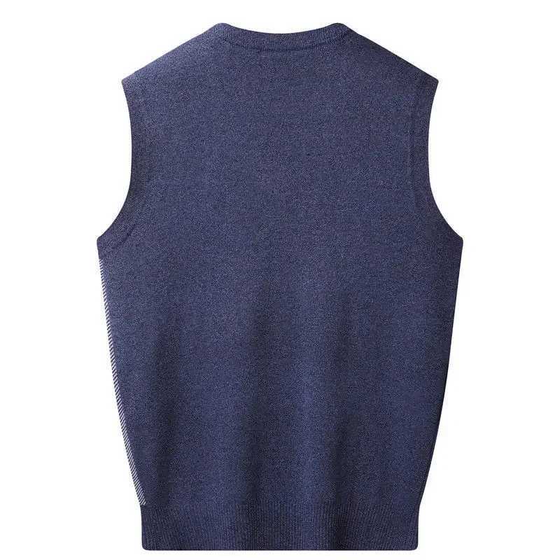 Knitted Sweaters for Men Letter Waistcoat Man Clothes Plaid Vest V Neck Sleeveless Overfit Maletry Cotton Knitwears Classic UglyXJ241221