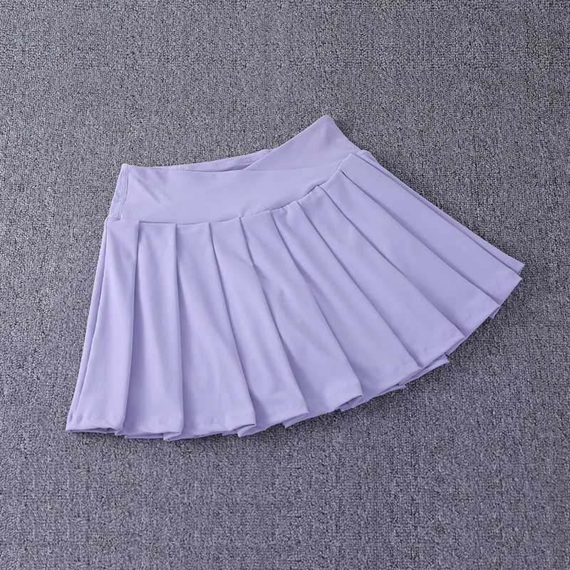 2024 New Best-Selling Pleated Nylon Spandex High Waisted Pocket Skirt With Anti Glare A-Line Sports Tennis SkirtXJ241221