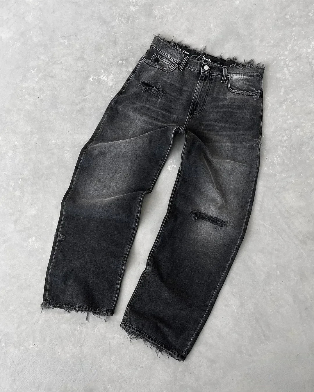 Washed Ripped Jeans Mens American Retro High Street Couple Bag y Quality is higher than peers in all seasons 241218