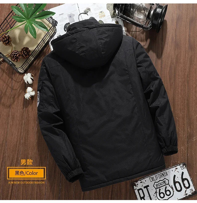 Winter Parkas Men Warm Thick Windproof Jacket Quality Multipocket Hooded Coat Mens Fashion Waterproof Outwear M9XL 241217