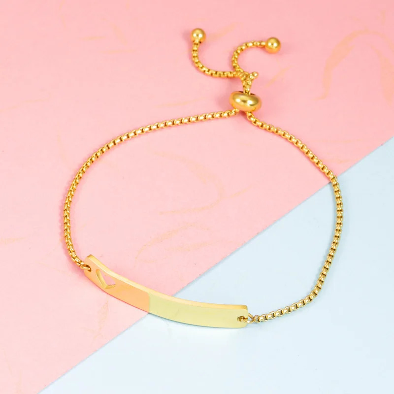 10Pcs/Lot Stainless Steel Mirror Polished ID Tag Hollow Heart Box Chain Bracelets For DIY Lover Gift 241214