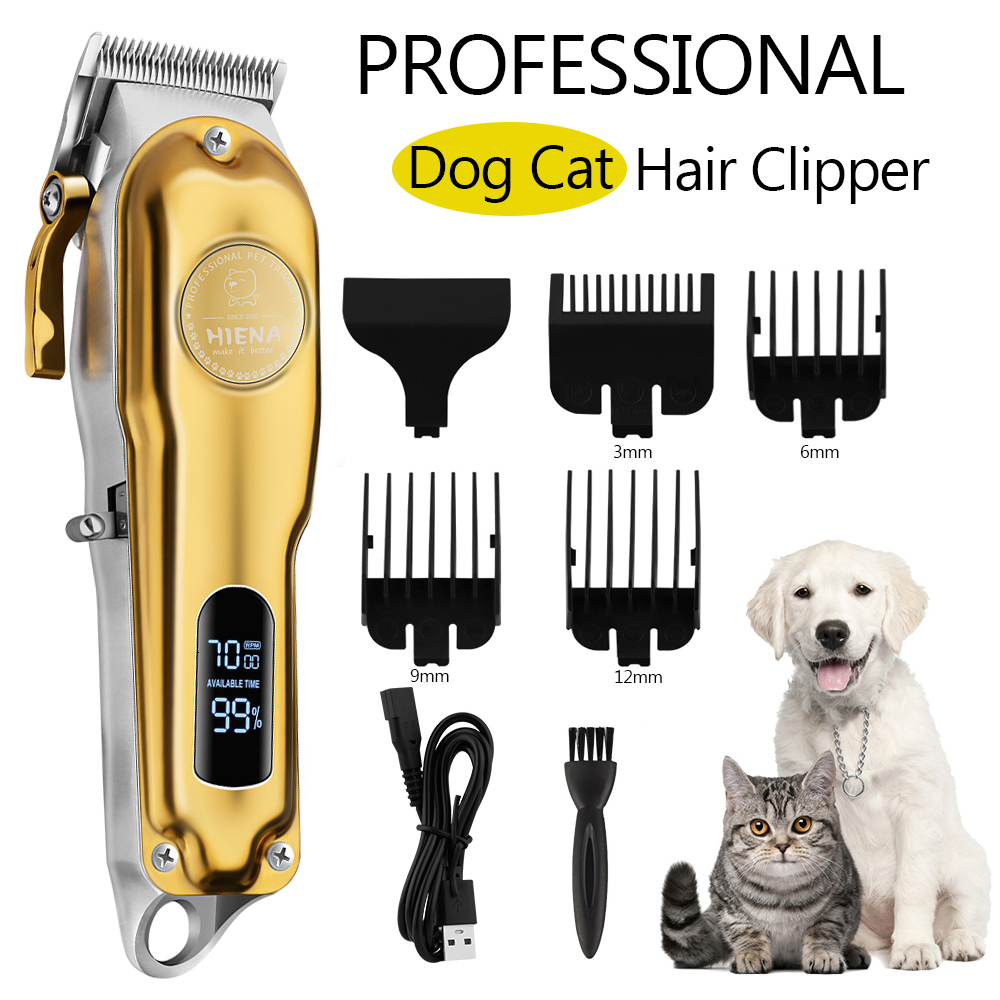 Professional Dog Hair Clipper All Metal Pet Trimmer Cat Shaver Rechargeable Cutting Hine Puppy Grooming Haircut Low Noice
