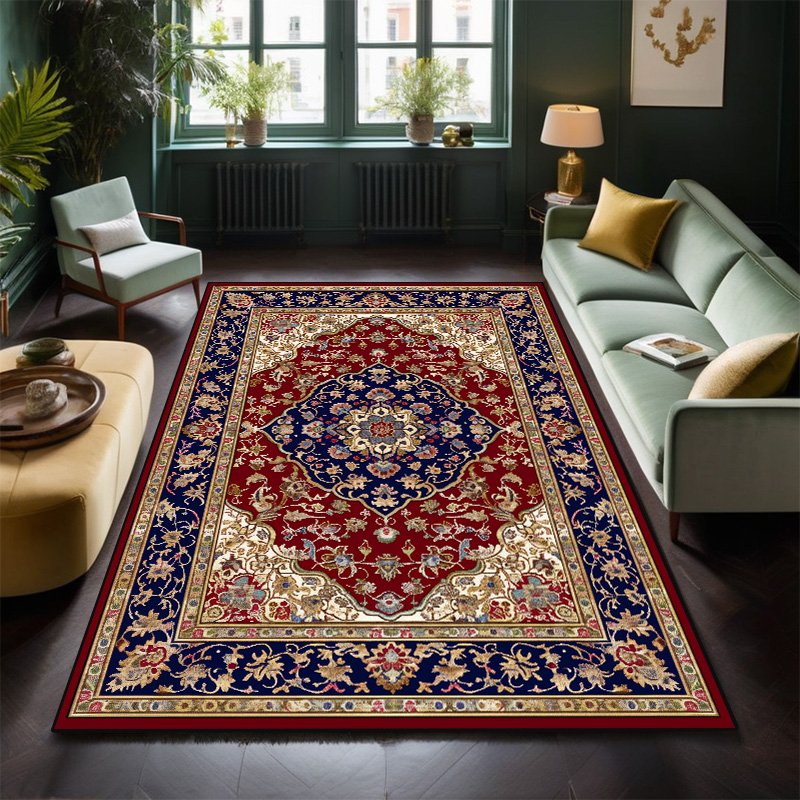 Classical Persian Carpet in The Living Room Decoration Bedroom Soft Mat Bedside Non-slip Easy Clean Lounge Rug Entrance Door Mat