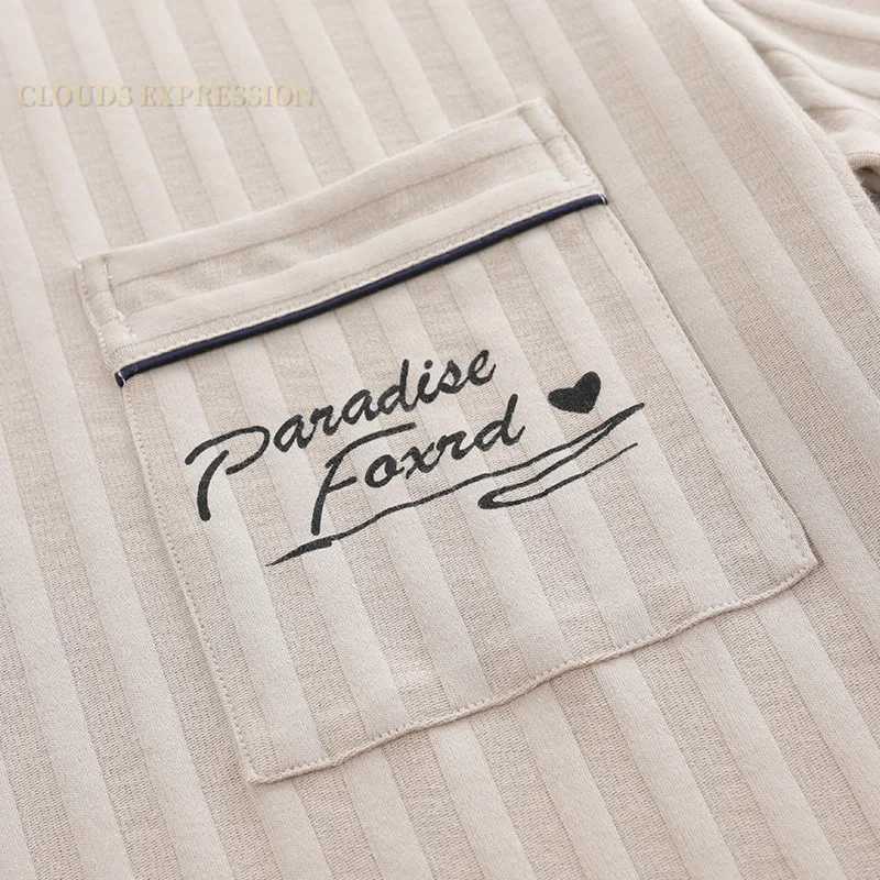 L-5XL Summer Elegant Mens Pajama Knitted Cotton Pajama Set Pants Pajama Size Up Pajama PJ W241221