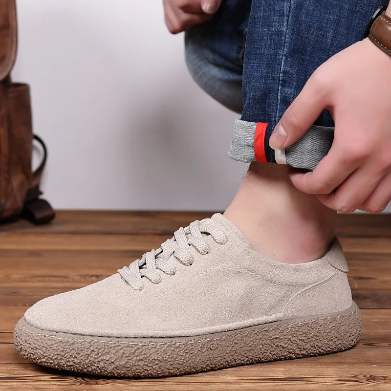 Mens genuine leather social shoes lace mens casual shoes cowhide flat top Sapato Masculino Zapatos Chaussures er shoes 241213