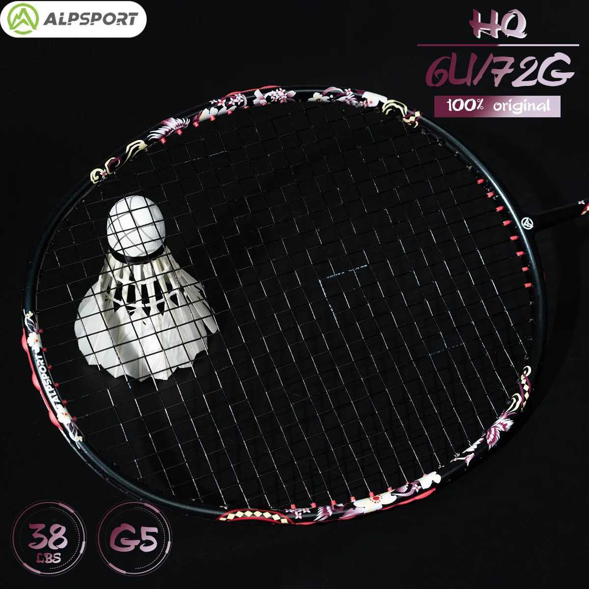 Alpsport HQ 6U all carbon fiber badminton rack maximum weight 35 pounds Japanese ukiyo-e black Raket 00% original designW241221