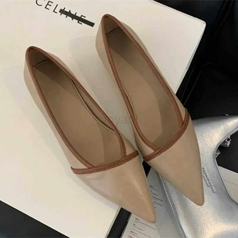 Luxury Designer Elegant Pointed Toe Wen Pumps 2024 Autumn Cfort Soft Leather Wedge Shoes Wen Shoes Off Flats Loafers Z241221