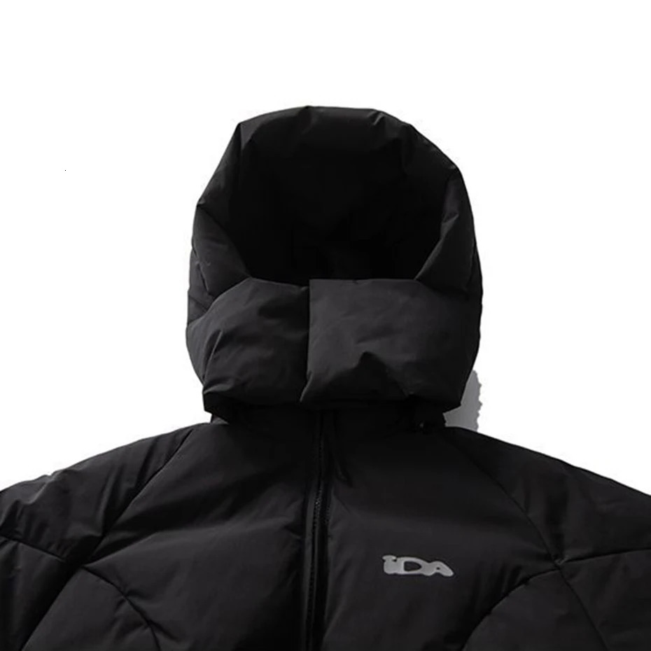 Hooded Down Jackets Winter Parkas Coats Men Solid Loose Casual Padded Black 241217