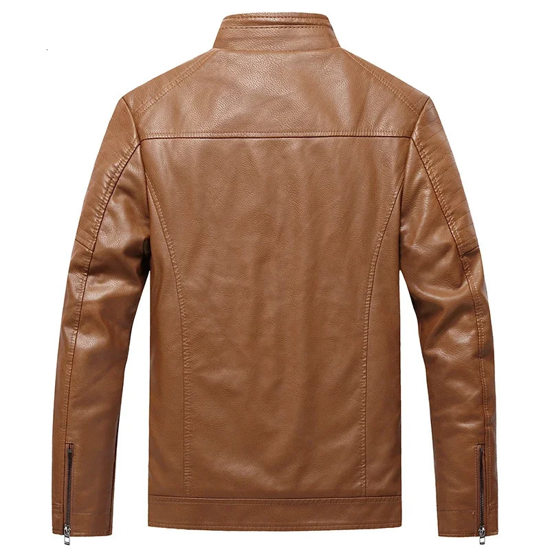 Fleece Autumn PU Leather Coats Mens Plus Velvet Fleece Leather Jacket Men Winter Warm Motorcycle Thickened Leather Coat Man 241216