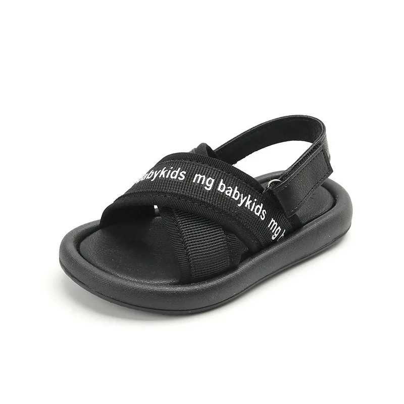 Sandals South Korean cross strap baby sandals high-quality girls solid summer sandals boys casual beach shoes J241214