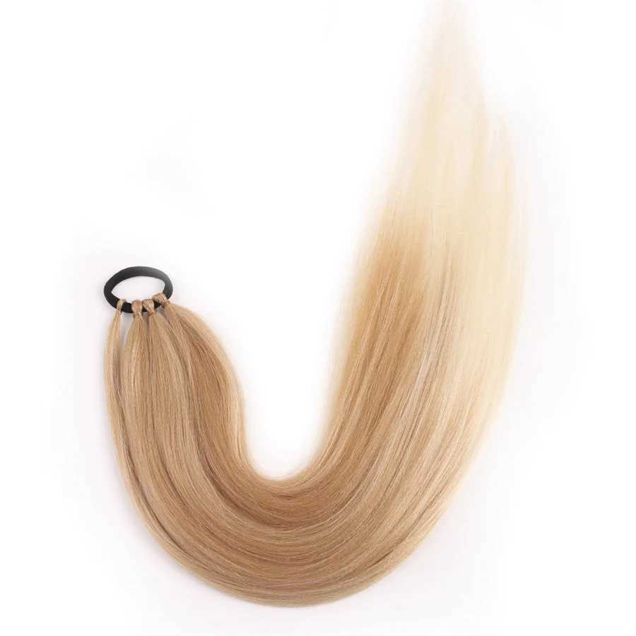 Ponytail Extensions Synthetic Boxing Braids 26 Inch Brown Wrap Around gnon Tail With Rubber Band Hair Ring Ombre Braid GreyXJ241221