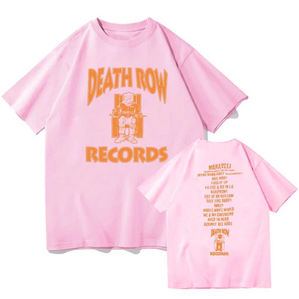 Men's T-Shirts Death Row Record Dr. Dre Tupac T-shirt Hip Hop Fashion Street Clothing T-shirt Q241220