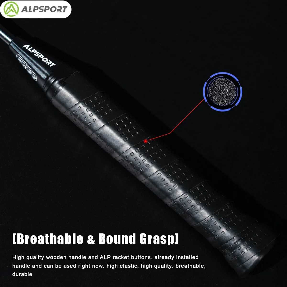 Alpsport HQ 6U all carbon fiber badminton rack maximum weight 35 pounds Japanese ukiyo-e black Raket 00% original designW241221